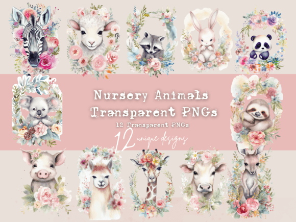 Download Baby Animal Nursery Set 12 Trans PNG 01 - Baby Collection