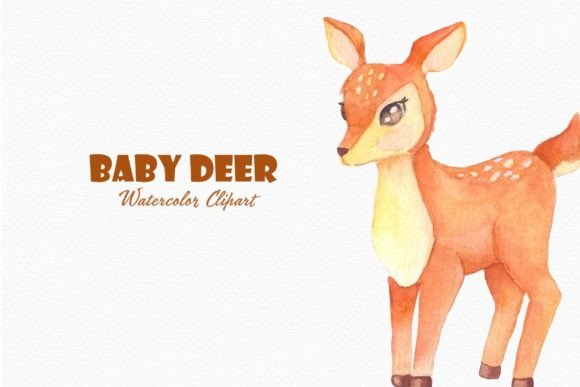 Download Cute Deer Watercolor Clipart Baby Png - Baby Collection