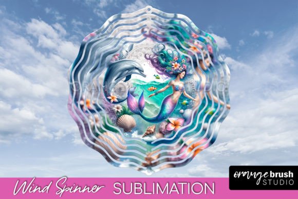 Download Watercolor Mermaid Wind Spinner Design - Design Collection