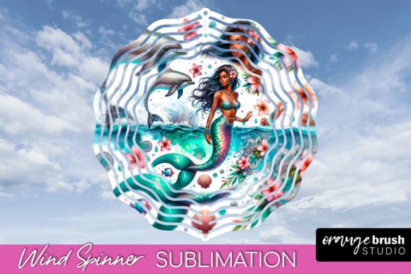 Download Watercolor Mermaid Wind Spinner Design - Design Collection