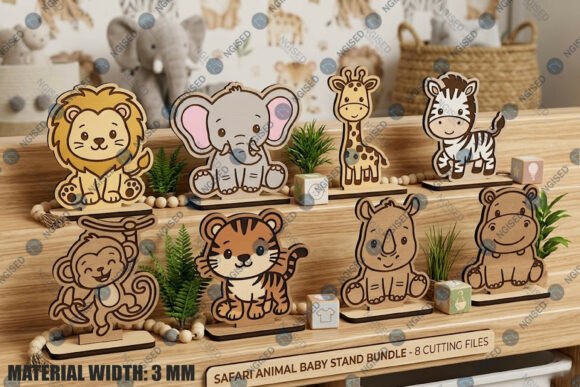 Download Safari Animal Baby Stand SVG Bundle - Safari animal Collection