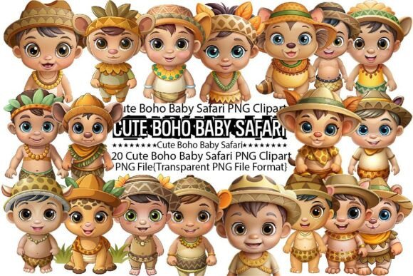 Download Cute Boho Baby Safari Sublimation Bundle - Baby Collection