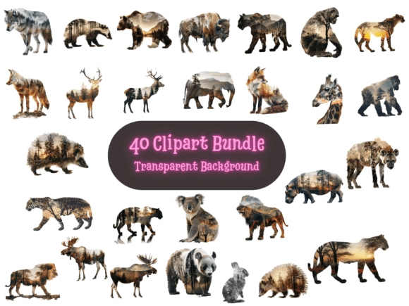 Download Double Exposure Wildlife Clipart Bundle - Wildlife clipart bundle Collection