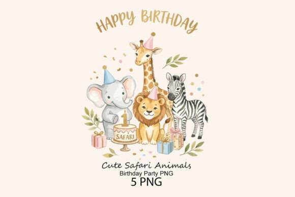 Download Cute Safari Animals Birthday Party PNG - Safari animal Collection