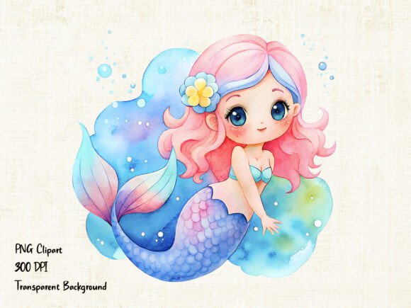 Download Watercolor Mermaid Sublimation Design - Design Collection