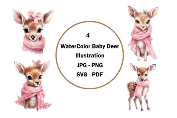 Download Baby Deer Illustration PNG-JPG-SVG-PDF - Baby Collection