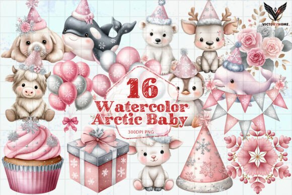 Download Watercolor Arctic Baby PNG - Baby Collection