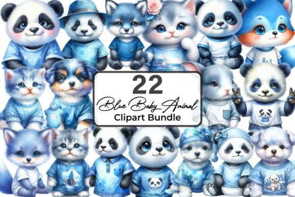 Download Blue Baby Animal Clipart Bundle - Baby Collection