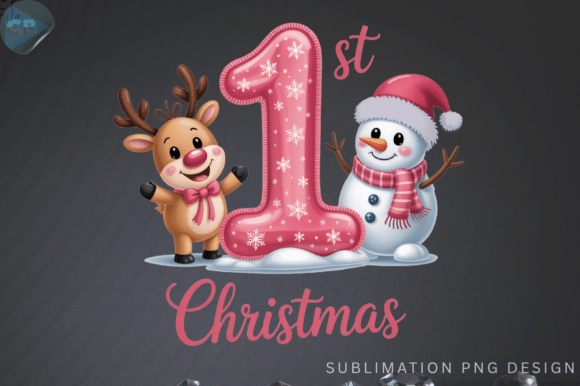 Download Pink Snowman Baby First Christmas PNG De - Baby Collection