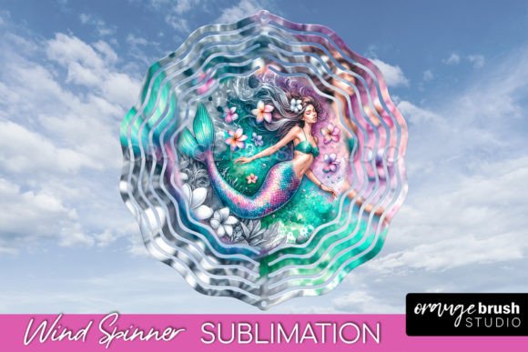 Download Watercolor Mermaid Wind Spinner Design - Design Collection
